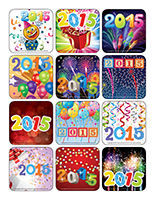 Autocollants-Bonne année 2015 Autocollants-Bonne année 2015
