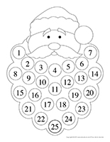 Calendrier avent-Barbe pere Noel-NB Calendrier avent-Barbe pere Noel-NB