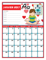 Calendriers thematiques-Janvier a decembre 2017 Calendriers thematiques-Janvier a decembre 2017