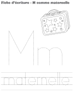 Fiches d'&eacute;criture - M comme maternelle