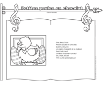 Petites poules en chocolat - Comptine
