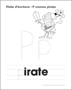 Ouvrir fiches d&rsquo;&eacute;criture-P comme pirate