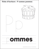 J’explore la lettre P, comme pomme
