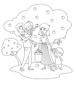 Ouvrir images &agrave; colorier sur le th&egrave;me- Les pommes
