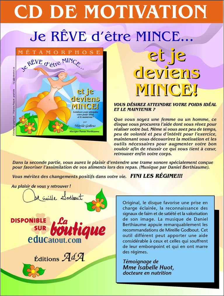 CD de motivation - Je r&ecirc;ve d'&ecirc;tre mince et je deviens mince !