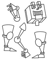 Activités cognitives- Morceaux de robot géant