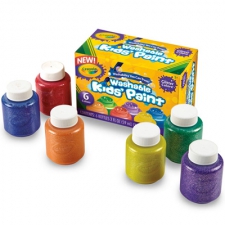 6  Washable Paint Jars - Glitter Colours