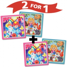 Set of 2 puzzles princess + 1 FREE