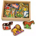 20 wooden animal magnets