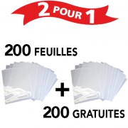 200 Feuilles pour plastifieuse + 200 feuilles gratuites