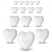 15 coeurs de polyfoam - Formes variées