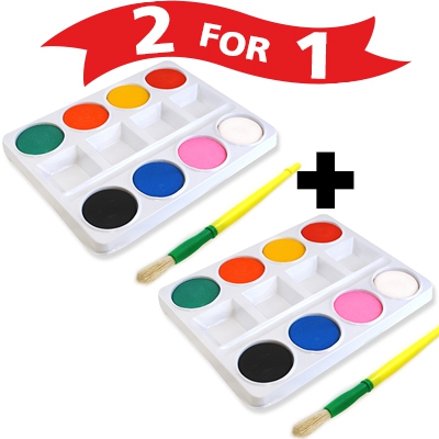 Washable Watercolors, 8 Colors and 1 Brush + 1 FREE