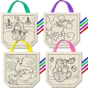 4 sacs en toile à colorier - Conte de fées