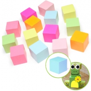 14 wooden craft cubes-Pastel colors