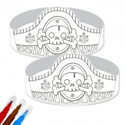 Pirate-DIY Paper headbands (2 pc) with 3 markers