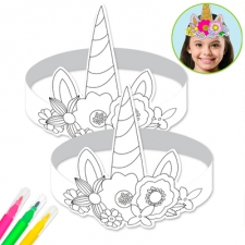 Unicorn-DIY Paper headbands (2 pc) with 3 markers