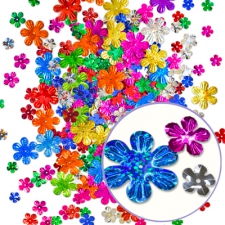 Paillettes en forme de fleur multicolores
