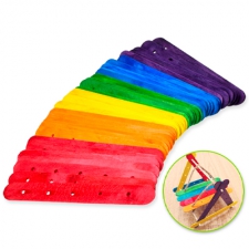 40 colored craft with holes-sticks