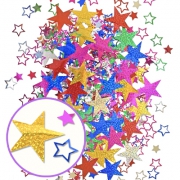 Paillettes en forme d'étoiles multicolores