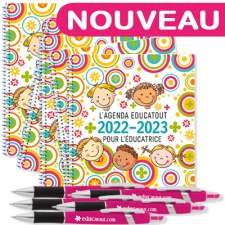 20x L'agendas educatout 2022-2023  pour l’éducatrice + 20 stylos