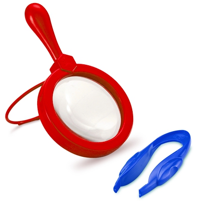 Magnifying glass and tweezers-Learning Resources