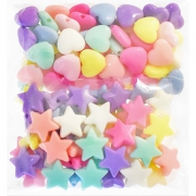 Craft Beads - hearts and stars