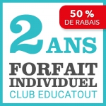 Club educatout forfait thématique 2 ans <br>À 50% DE RABAIS
