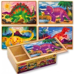 Set of 4 wooden puzzles - Dinosaur Theme