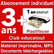 Club educatout forfait thématique 3ans+1AN+plastifieuse