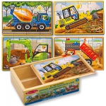 Set of 4 wooden puzzles - construction