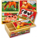 Set of 4 wooden puzzles - Farm animals