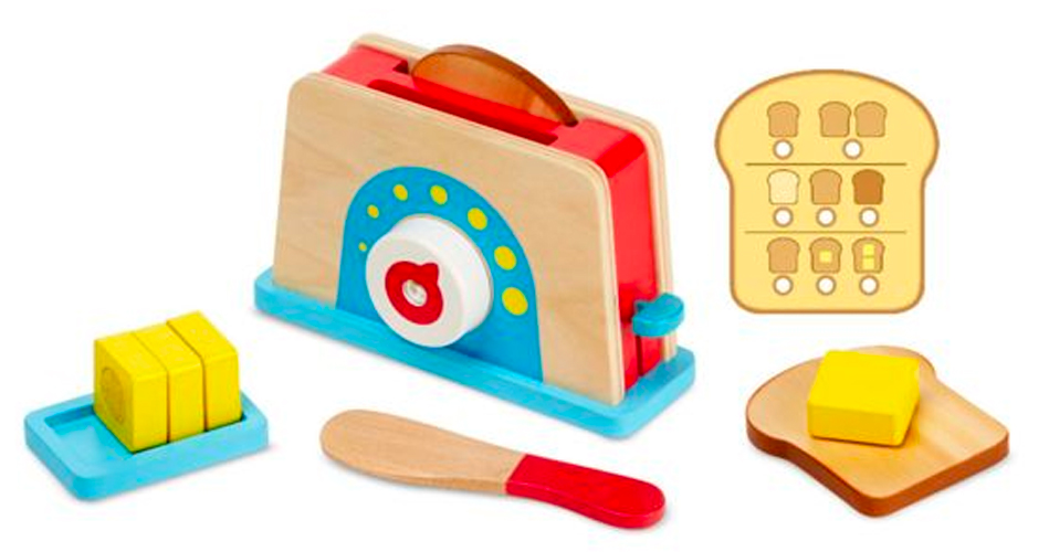 Melissa & Doug - Ensemble De Grille-Pain Avec Pain Et Beurre En Bois - Jeu D'Imitation Multicolore