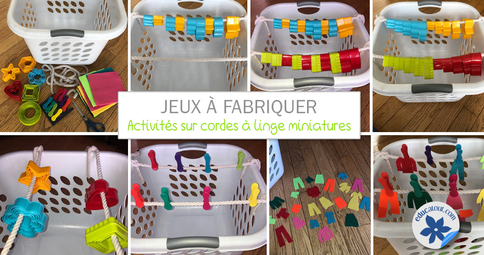 Activités sur cordes à linge miniatures