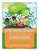 Affiche-Bonne Semaine des services de garde 2025-Senraciner pour mieux grandir