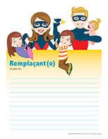 Affiche-Mémo entre éducatrice et remplaçante Affiche-Mémo entre éducatrice et remplaçante
