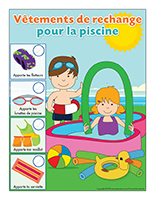 Affiche-Vêtements de rechange piscine