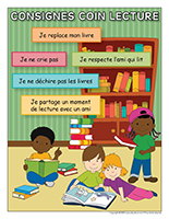 Affiche consignes coin lecture