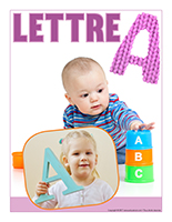 Affiche thematique poupons-Abecedaire-Lettre A