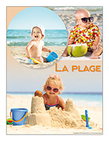 Affiche thématique poupons-La plage