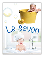 Affiche thématique poupons-Le savon