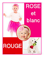 Affiche thématique-poupons-Rouge rose et blanc