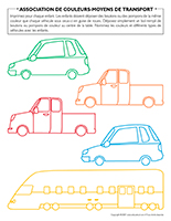 Association de couleurs-Moyens de transport