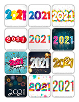 Autocollants-Bonne année 2021