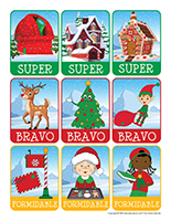 Autocollants-Noel-Visite du pole Nord