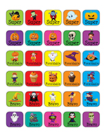 Autocollants miniatures pour récompenses-Halloween