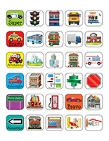 Autocollants miniatures pour récompenses-La ville Autocollants miniatures pour récompenses-La ville