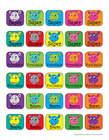 Autocollants miniatures pour récompenses-Les hippopotames