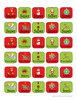 Autocollants miniatures pour récompenses-Noël