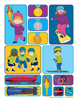 Autocollants pour récompenses-Jeux d’hiver Olympiades