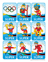 Autocollants pour recompenses-Jeux olympiques d&rsquo;hiver